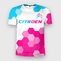 Футболка спортивная мужская Citroen neon gradient style: символ сверху, цвет: 3D-принт
