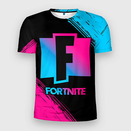 Мужская спорт-футболка Fortnite - neon gradient / 3D-принт – фото 1