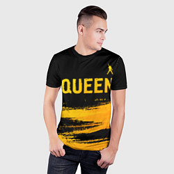 Футболка спортивная мужская Queen - gold gradient: символ сверху, цвет: 3D-принт — фото 2