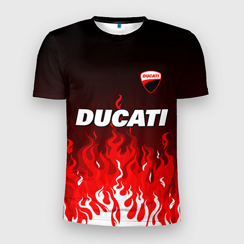 Мужская спорт-футболка Ducati- красное пламя / 3D-принт – фото 1