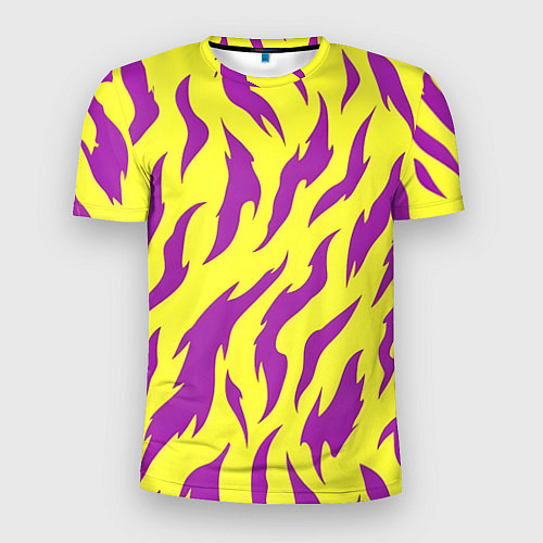 Мужская спорт-футболка Кислотный тигр паттерн / 3D-принт – фото 1