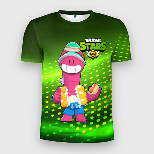 Мужская спорт-футболка Даг Бравлы зеленый фон / 3D-принт – фото 1