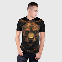 Футболка спортивная мужская Медведь иллюстрация, цвет: 3D-принт — фото 2