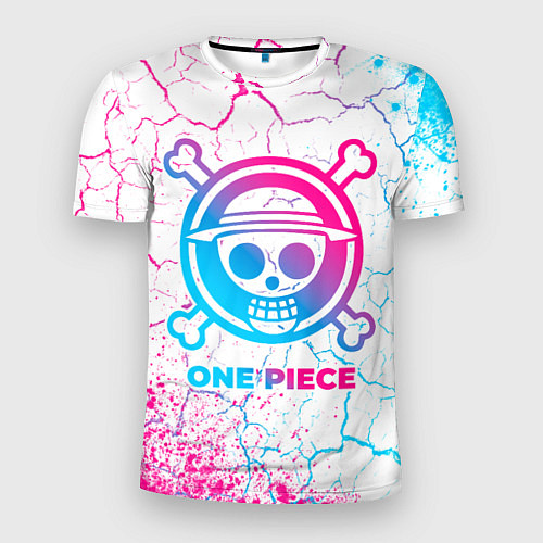 Мужская спорт-футболка One Piece neon gradient style / 3D-принт – фото 1