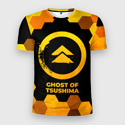 Мужская спорт-футболка Ghost of Tsushima - gold gradient