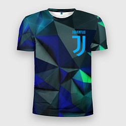 Мужская спорт-футболка Juventus blue abstract logo
