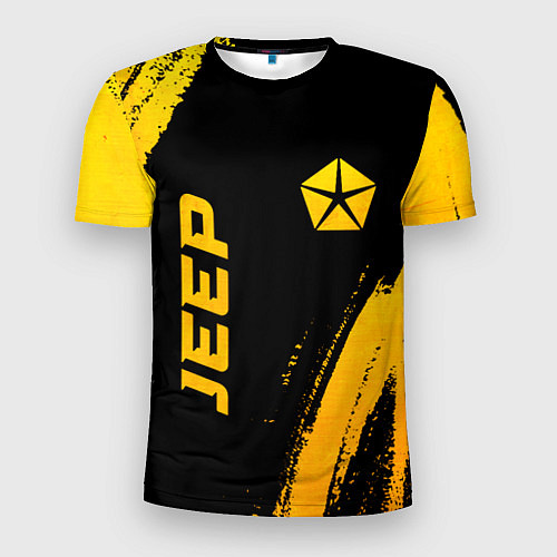 Мужская спорт-футболка Jeep - gold gradient: надпись, символ / 3D-принт – фото 1