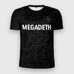 Мужская спорт-футболка Megadeth glitch на темном фоне: символ сверху