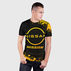 Футболка спортивная мужская Nissan - gold gradient, цвет: 3D-принт — фото 2