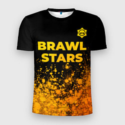 Футболка спортивная мужская Brawl Stars - gold gradient: символ сверху, цвет: 3D-принт