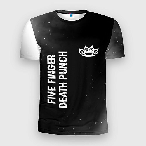 Мужская спорт-футболка Five Finger Death Punch glitch на темном фоне: над / 3D-принт – фото 1
