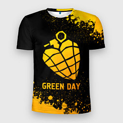 Мужская спорт-футболка Green Day - gold gradient