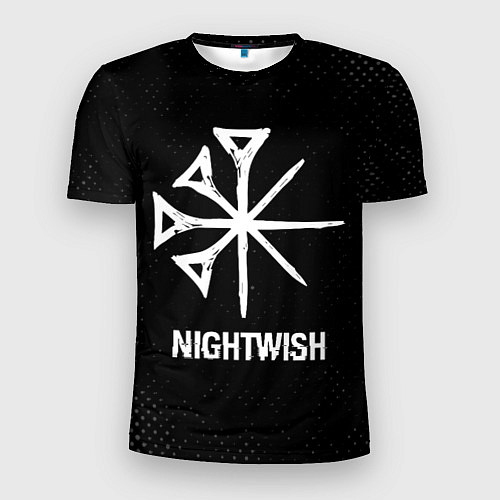 Мужская спорт-футболка Nightwish glitch на темном фоне / 3D-принт – фото 1