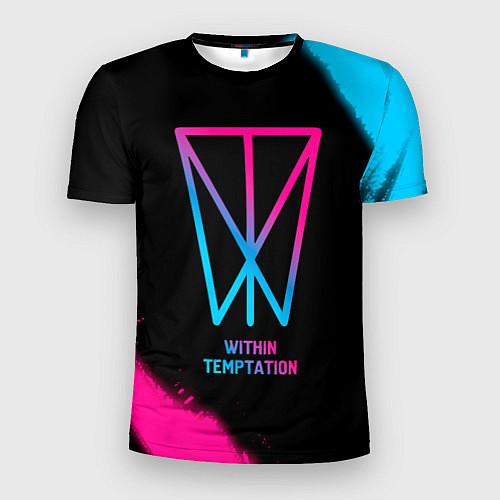Мужская спорт-футболка Within Temptation - neon gradient / 3D-принт – фото 1