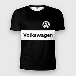 Мужская спорт-футболка Фольцваген - черный и белый