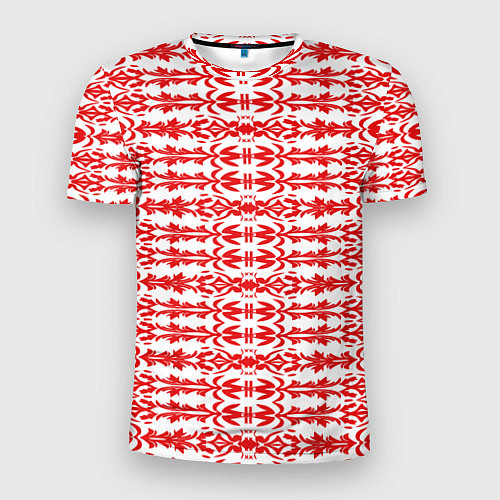 Мужская спорт-футболка Красно-белый батик / 3D-принт – фото 1