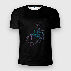 Мужская спорт-футболка Знак зодиака скорпион - космос