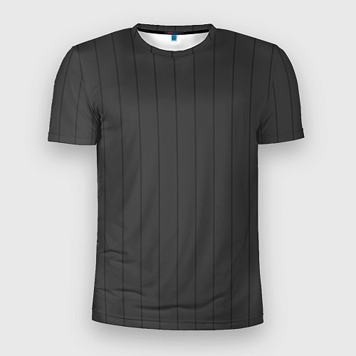Мужская спорт-футболка Насыщенный серый полосатый / 3D-принт – фото 1