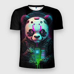 Мужская спорт-футболка Панда киберпанк