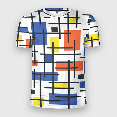 Мужская спорт-футболка Разноцветные прямоугольники / 3D-принт – фото 1