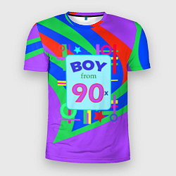 Футболка спортивная мужская Мальчик из 90-х, цвет: 3D-принт
