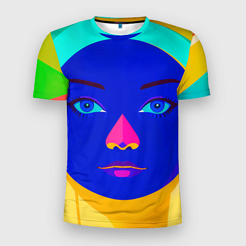 Мужская спорт-футболка Девушка монашка с синим лицом / 3D-принт – фото 1