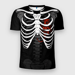 Мужская спорт-футболка Скелет: ребра с драконом