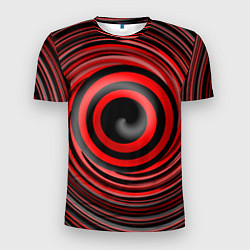 Футболка спортивная мужская Красно-черный вихрь, цвет: 3D-принт