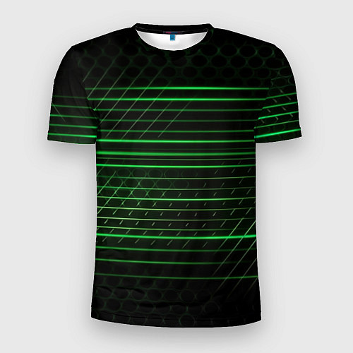 Мужская спорт-футболка Green abstract texture / 3D-принт – фото 1