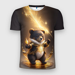 Мужская спорт-футболка Бурый медвежонок с фонариком