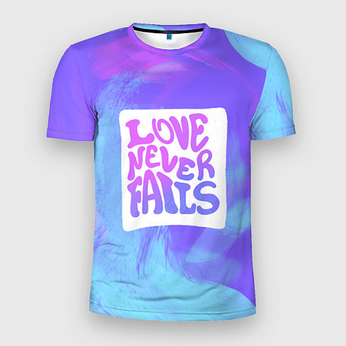 Мужская спорт-футболка Love neve fails / 3D-принт – фото 1
