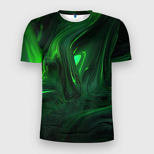 Мужская спорт-футболка Зеленые разводы / 3D-принт – фото 1