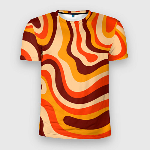 Мужская спорт-футболка Ретро текстура линий / 3D-принт – фото 1
