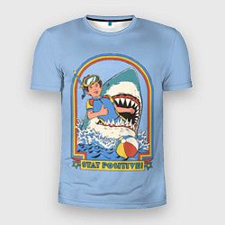 Мужская спорт-футболка Хищная акула водолаз - будь позитивным
