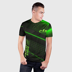 Футболка спортивная мужская CS2 green neon, цвет: 3D-принт — фото 2