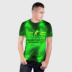 Футболка спортивная мужская Counter strike 2 green logo, цвет: 3D-принт — фото 2