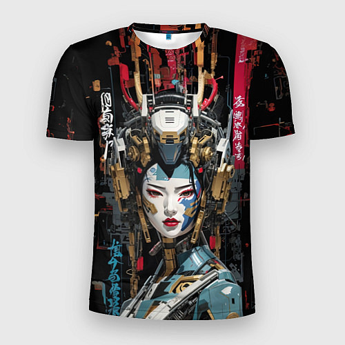 Мужская спорт-футболка Японская девушка-андроид / 3D-принт – фото 1