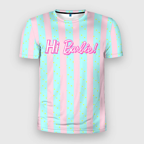Мужская спорт-футболка Hi Barbie - фраза и костюм Кена / 3D-принт – фото 1