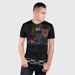 Футболка спортивная мужская FNAF комната, цвет: 3D-принт — фото 2