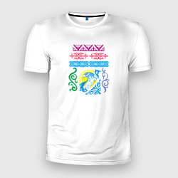 Мужская спорт-футболка Казахский принт