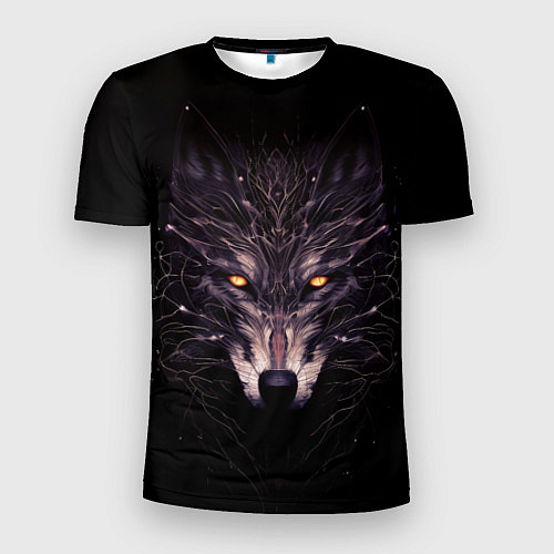 Мужская спорт-футболка Волк в кромешной темноте / 3D-принт – фото 1
