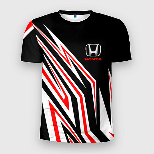 Мужская спорт-футболка Хонда - белый и красный / 3D-принт – фото 1
