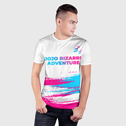 Футболка спортивная мужская JoJo Bizarre Adventure neon gradient style: символ, цвет: 3D-принт — фото 2