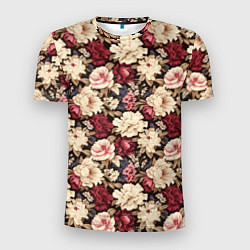 Мужская спорт-футболка Винтажные цветы паттерн