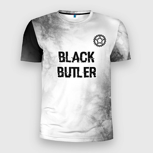 Мужская спорт-футболка Black Butler glitch на светлом фоне: символ сверху / 3D-принт – фото 1