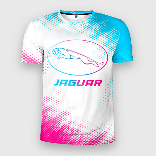Мужская спорт-футболка Jaguar neon gradient style / 3D-принт – фото 1