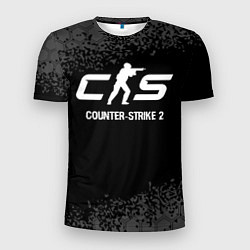 Футболка спортивная мужская Counter-Strike 2 glitch на темном фоне, цвет: 3D-принт