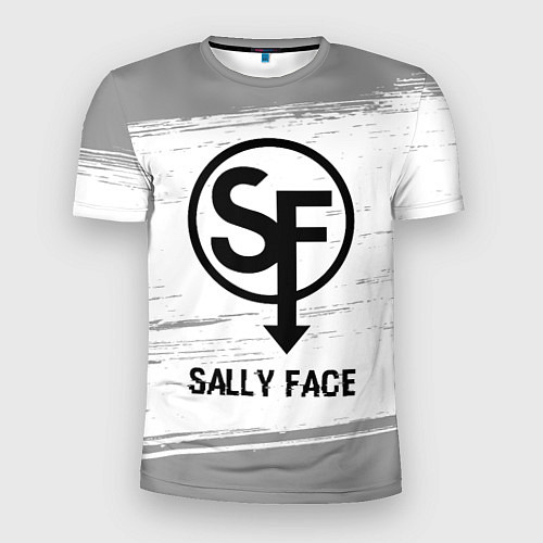 Мужская спорт-футболка Sally Face glitch на светлом фоне / 3D-принт – фото 1