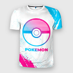 Мужская спорт-футболка Pokemon neon gradient style