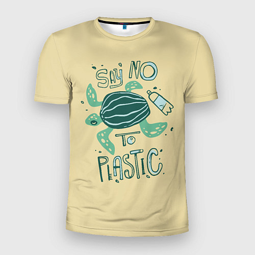 Мужская спорт-футболка Say no to plastic / 3D-принт – фото 1